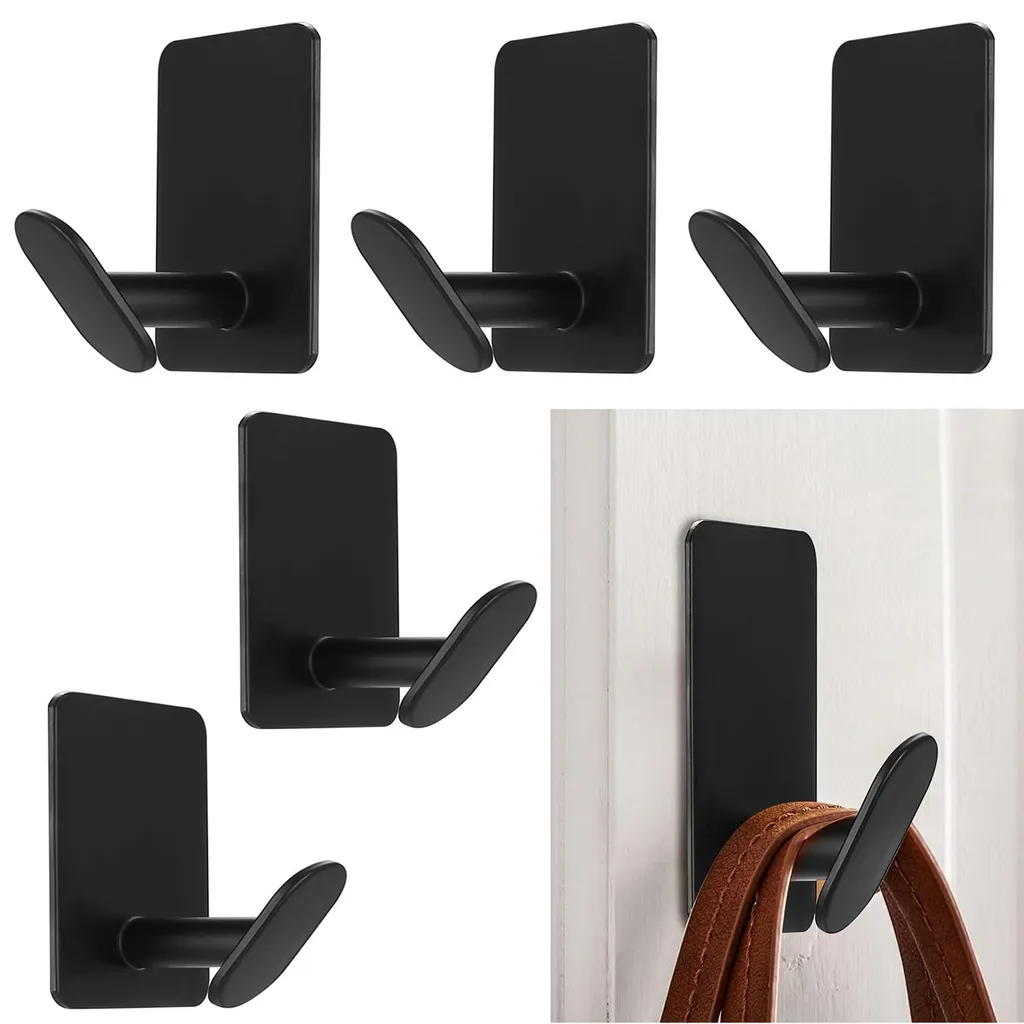 Patère Murale Adhésive Noire Antiadhésive pour Carrelage de Cuisine