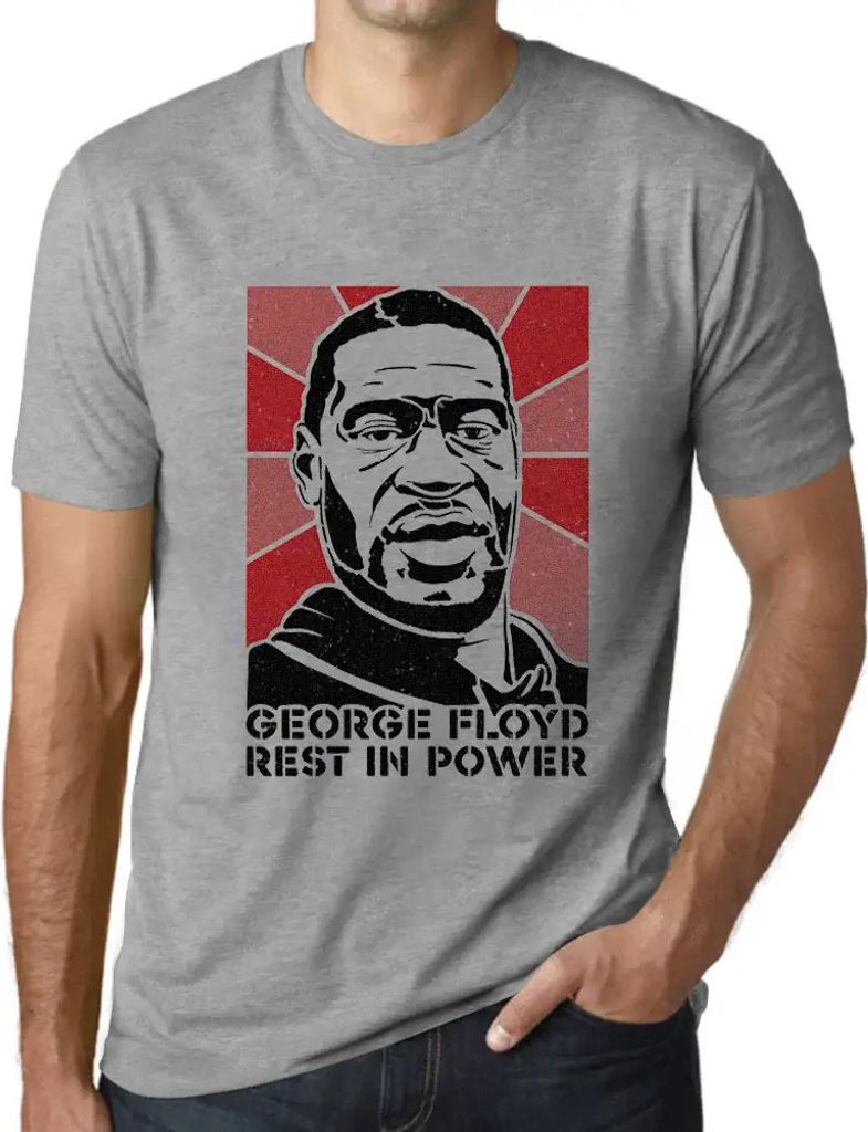 Herren Grafik T-Shirt George Floyd ruhe in Macht – George Floyd Rest In Power – Öko-Verantwortlich Vintage Jahrgang Kurzarm Lustige Druck Gebu...