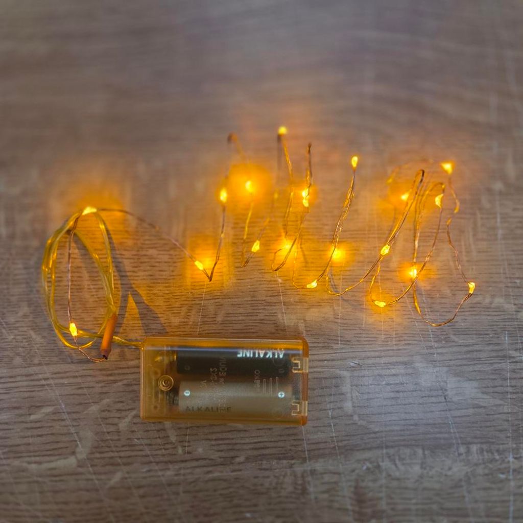 LED Mini-Lichterkette 20er Batteriebetrieb gelb-gold 725-40 Produktbild 