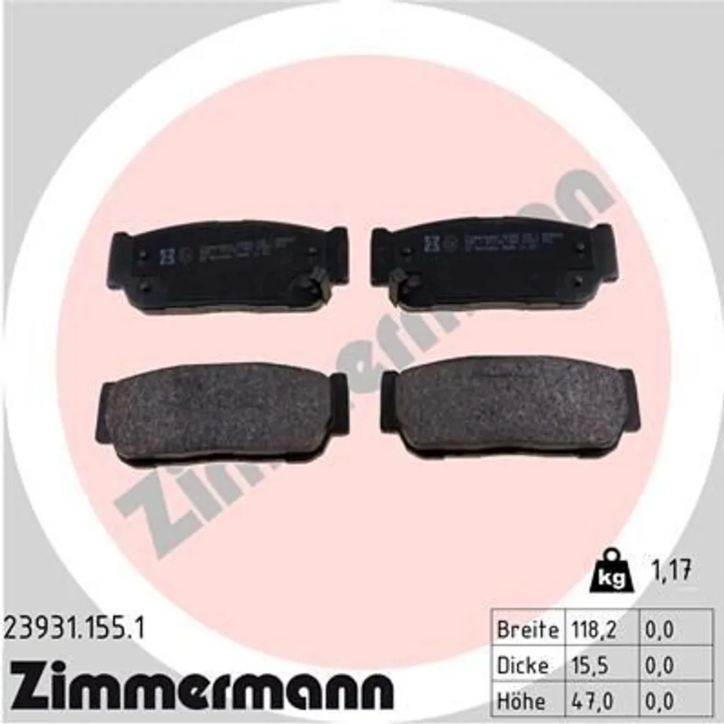 Plaquettes de frein Kia Sorento I JC : sécurité maximale Zimmermann
