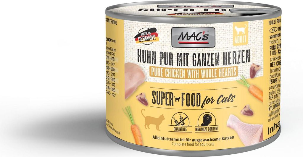 MAC's KATZE HUHN MIT GANZEN GEFLÜGELHERZEN, Adult, Huhn, Produktbild 
