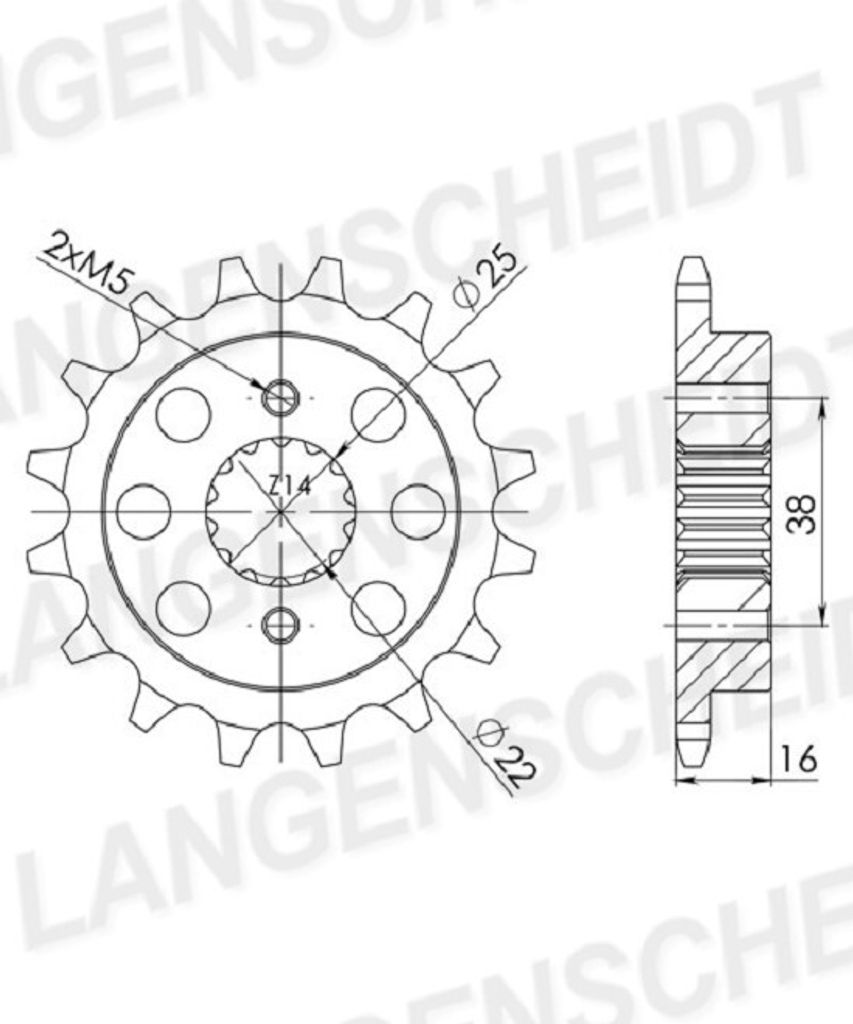 Ritzel Supersprox 520 - 14Z CST-4054_520:14|feinverzahnt 22,0/25,0