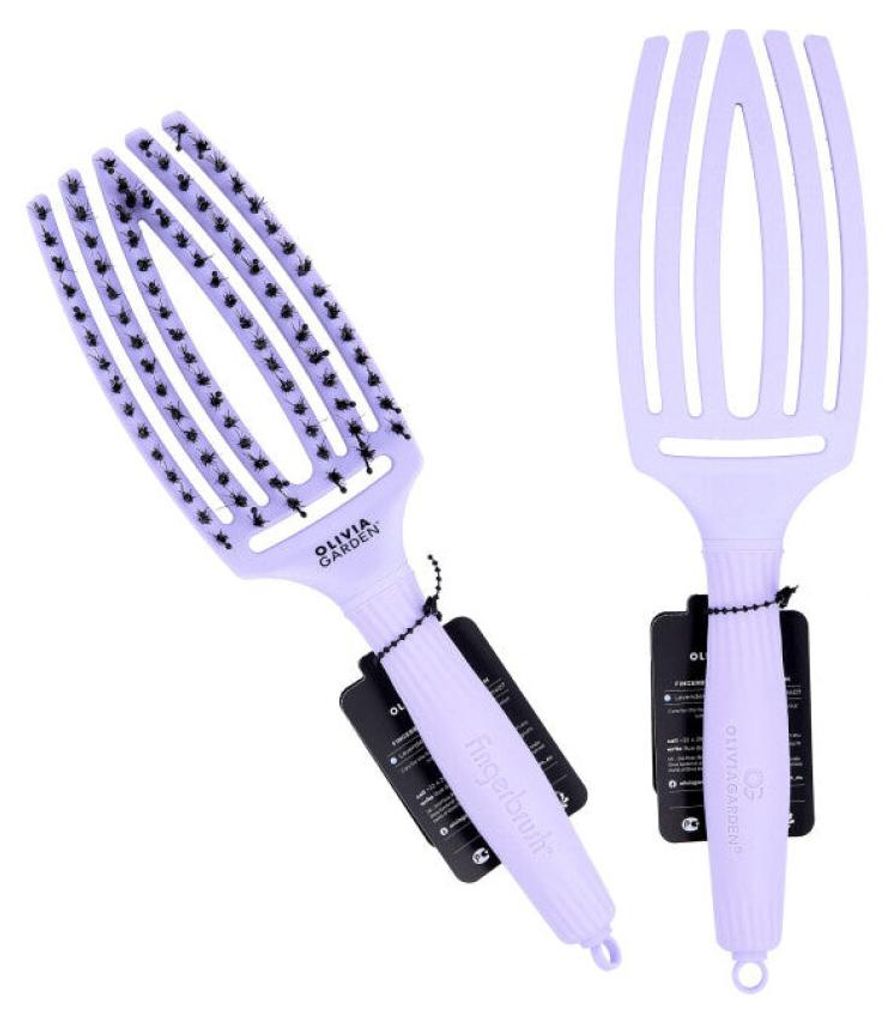 Olivia Garden Fingerbrush Combo Lavander zakřivený plochý Obrázek produktu 