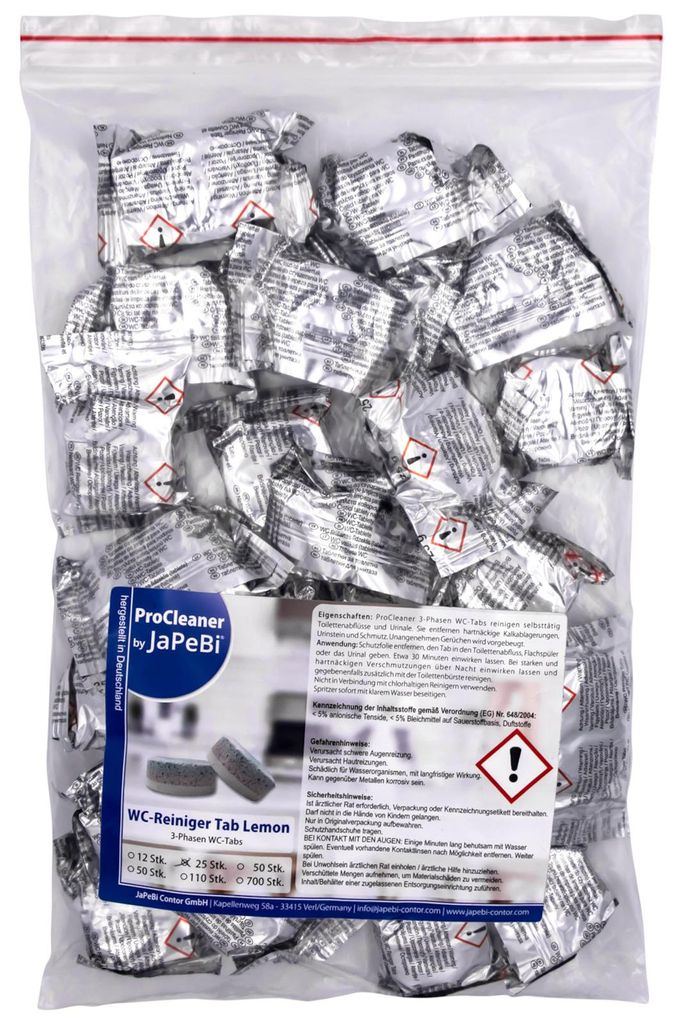 25 WC-Reinigungstabletten 3-Phasen Reiniger-Tabs ProCleaner Produktbild 