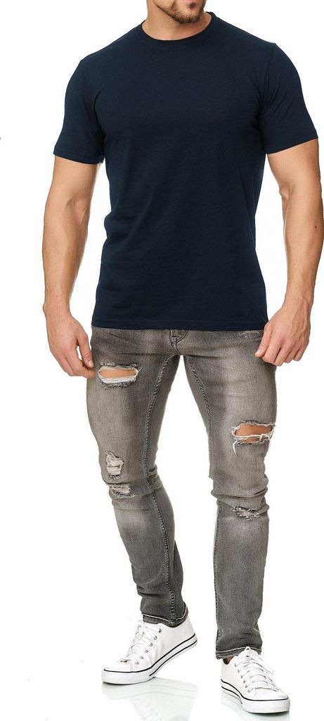 Mivaro Herren T-Shirt Basic mit Rundhals – 100% Baumwoll Shirt für Alltag, Freizeit und Sport, atmungsaktiv, Regular Fit, weiß, bis 5XL