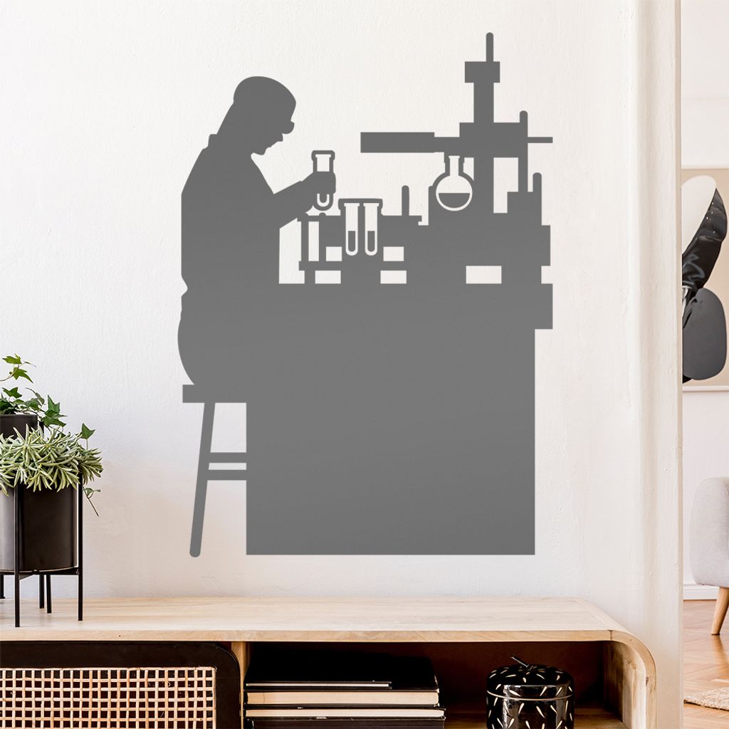 Laborant Labor Figur Wandtattoo Wandaufkleber Wall Sticker - Dekoration, Küche, Wohnzimmer, Schlafzimmer, Badezimmer