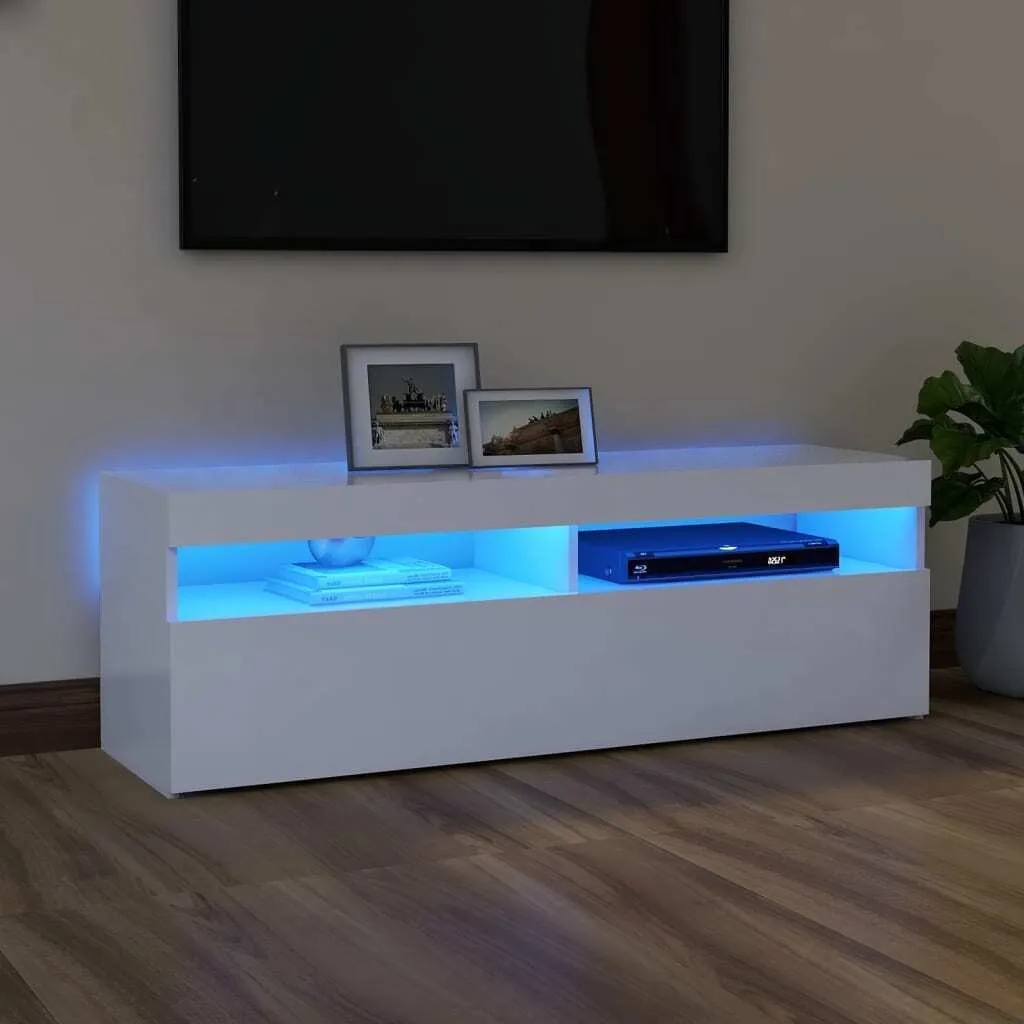 Mobile Porta TV Moderno Bianco LED 120x35x40 cm | Design Soggiorno