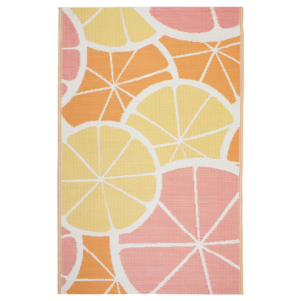 e-floor Outdoor-Teppich 120 x 170 cm | Zitronen | Wasserfest | Wendbar | Schnell trocknend | Für Terrasse, Garten & Balkon