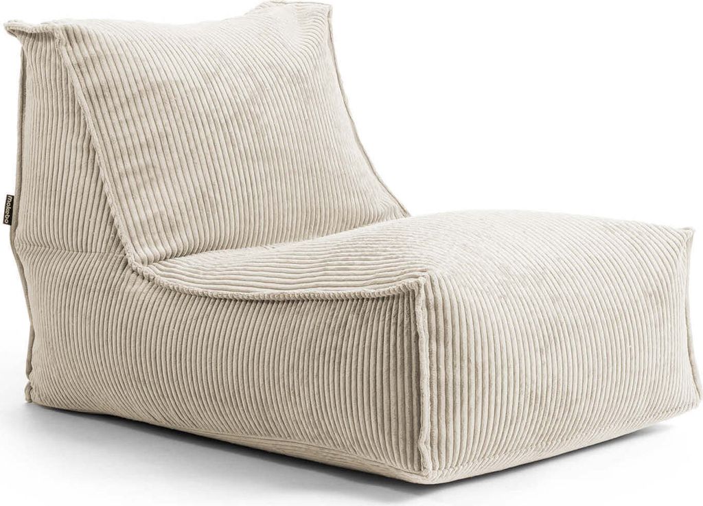 mokebo Sitzsack aus Cord 'Der Gelassene', Bean Bag, Relaxliege oder Bodenkissen mit EPS-Perlen Füllung, kuschelige und gemütliche Liege für Wohn...