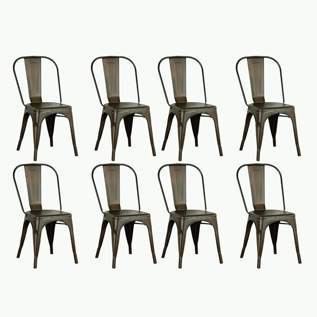 Lot de 8 chaises de salle à manger empilables en métal, Image du produit 