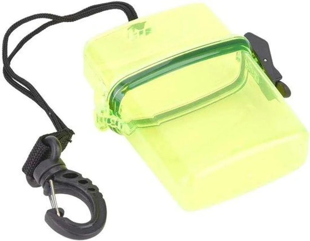 Boîtier étanche pour stockage à sec jaune transparent 12x8 cm étanche