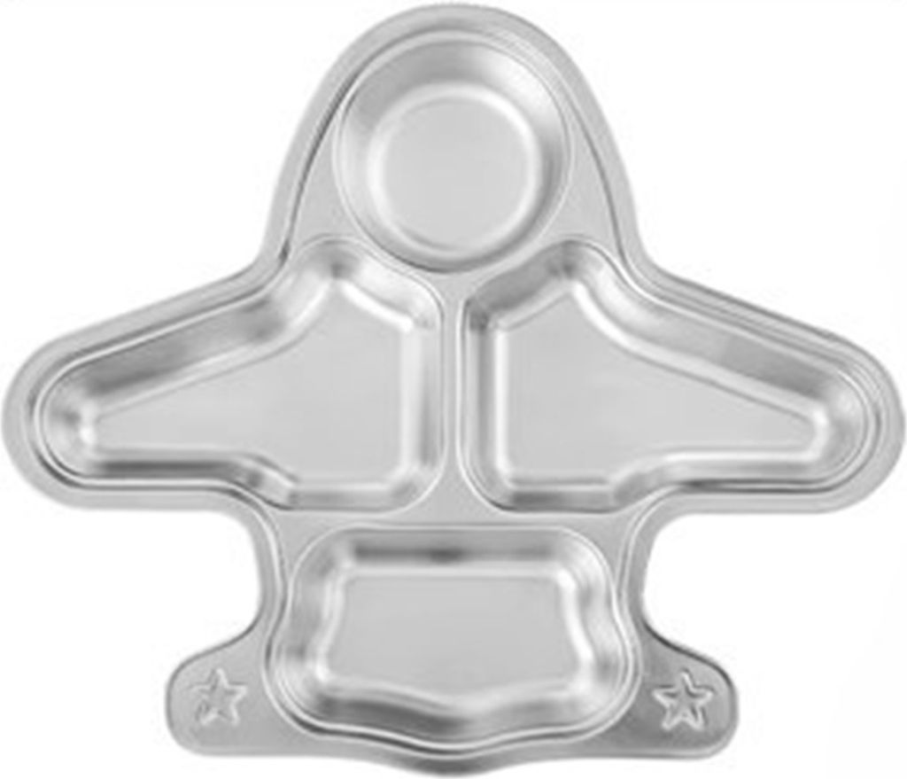 Essteller aus Edelstahl für Kinder, Cartoon-Design, unterteiltes Tablett, lebensmittelecht, langlebig, Kinderfach, Servieren von Snackgerichten
