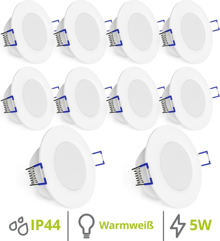 10er Set flache WEEVO LED Einbaustrahler Downlight 2700K 5W Produktbild 2