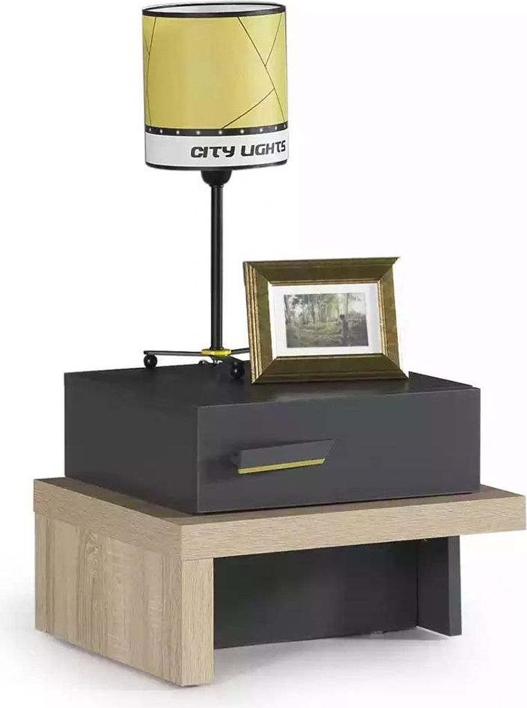 Nachttisch Telefontisch Kinderzimmer Nachtkommode Holz Grau Schrank