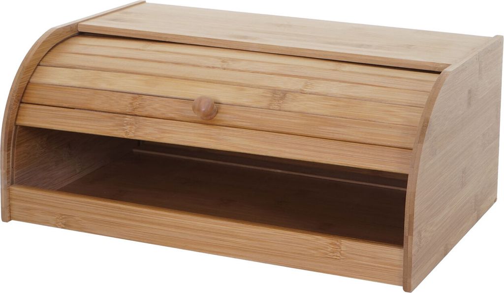 Mendler Brotkasten Bambus, 17x40x28cm, Rolldeckel, ohne Produktbild 