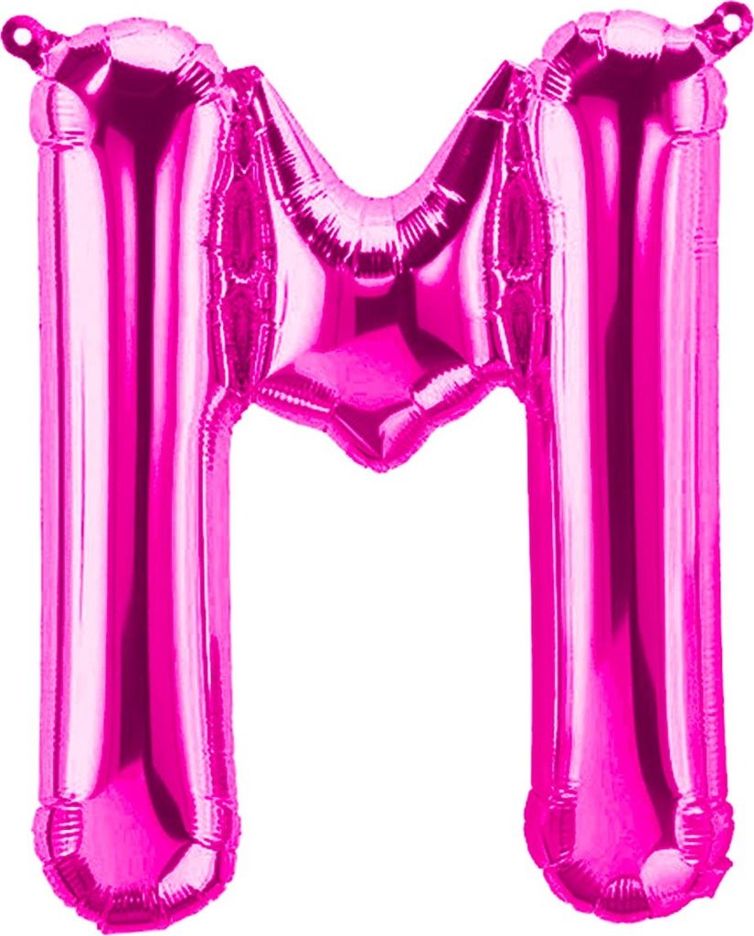 Folienballon Buchstabe M, pink, ca. 40 cm, für Luftbefüllung