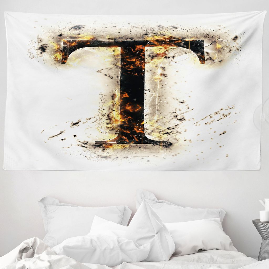 ABAKUHAUS Buchstabe T Wandteppich, Schorching Hot-Zeichen-T aus Weiches Mikrofaser Stoff Waschbar ohne Verblassen Digitaldruck, 230 x 140 cm, Tan S...