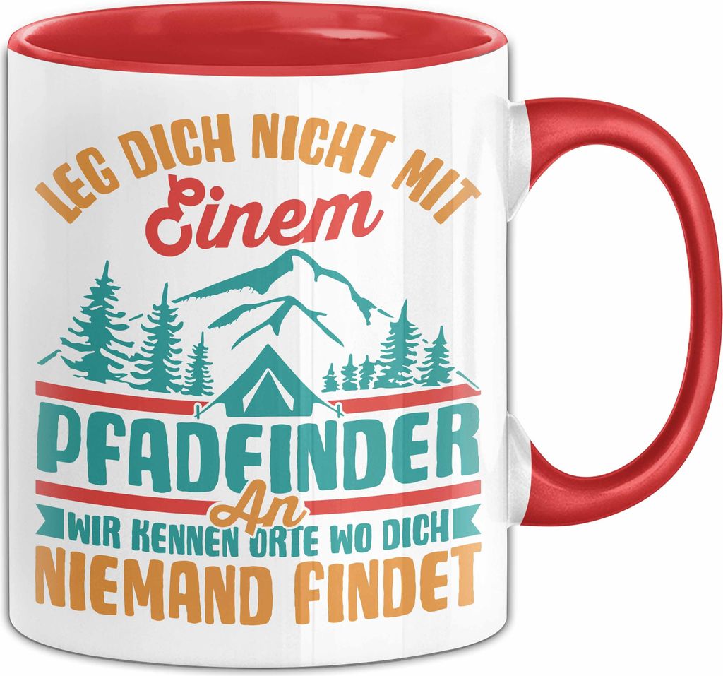 Pfadfinder Tasse Geschenk Leg Dich Nicht Mit Einem Pfadfinder An Scout Geschenkdiee Kaffee-Becher (Rot)