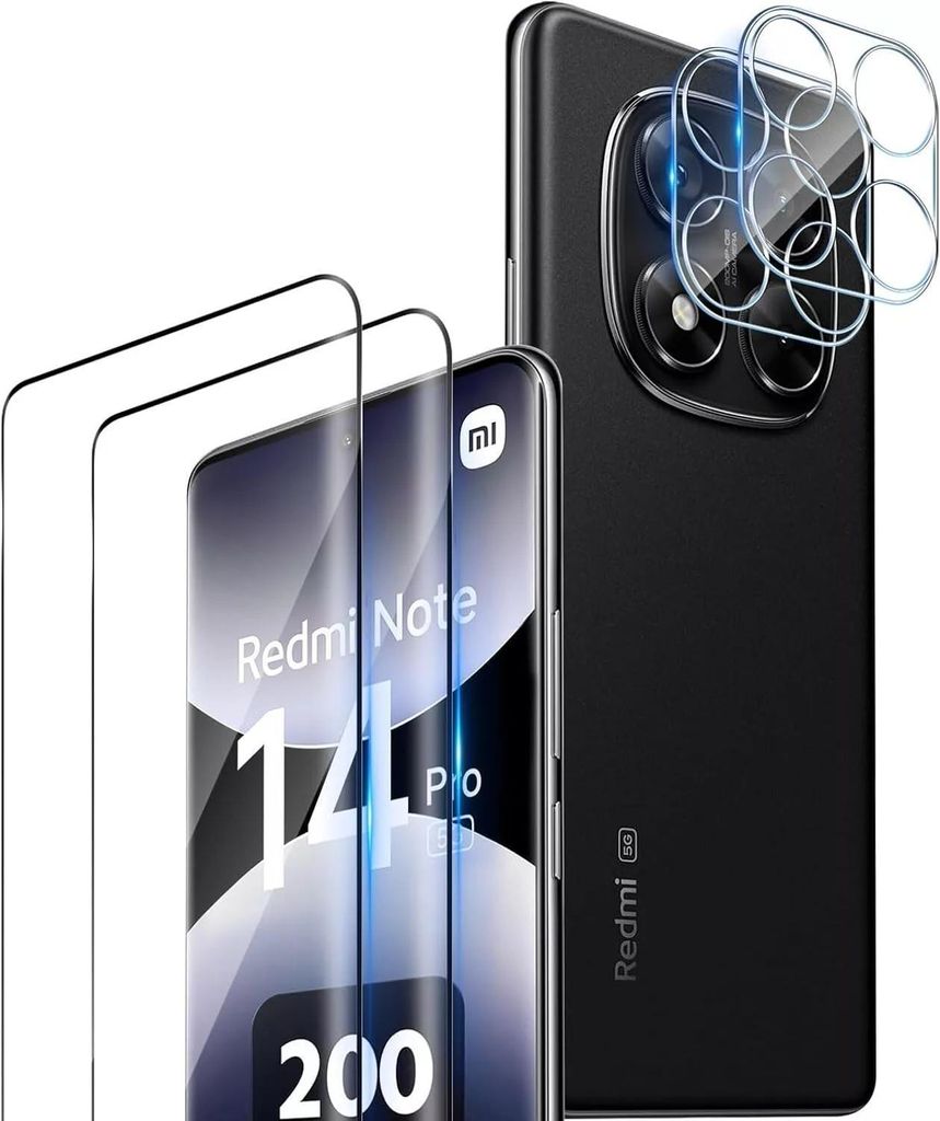 2X 3D Schutzglas (Display + Kamera) für Xiaomi Redmi Note 14 Pro 5G Panzerfolie