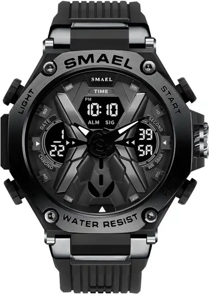 Orologio Sportivo SMAEL Pedro Nero: Cronometro e Dual Time per Sport