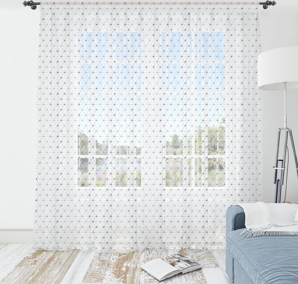 ABAKUHAUS Geometrisch Wandteppich, Monochrome Moderne Artsy Grafik mit Triangles Grid Print, Wohnzimmer Schlafzimmer seidiges Satin Wandtuch, 160 c...