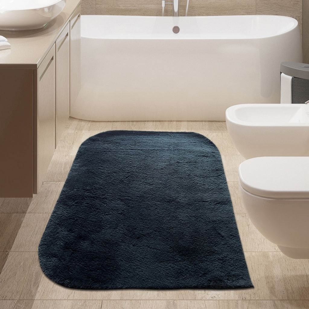 Designer Badezimmer WC-Teppich – weich – in schwarz Größe - 60 x 100 cm
