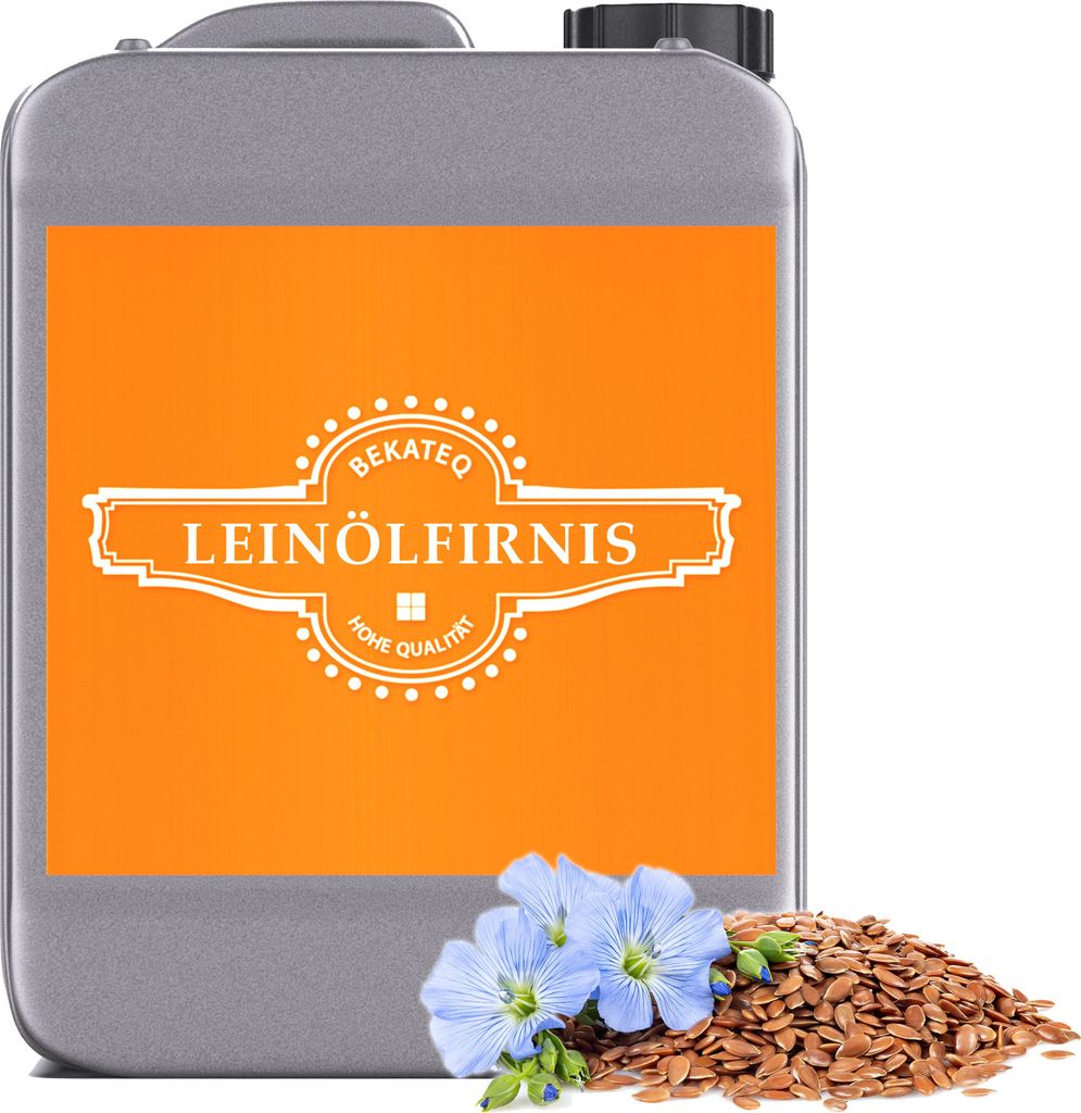 Leinölfirnis transparent I Holzöl für Innen & Außen 5L I Holzschutz-Lasur zur Holzpflege von Holzboden, Parkett, Dielen, Möbel, Douglasien I W...