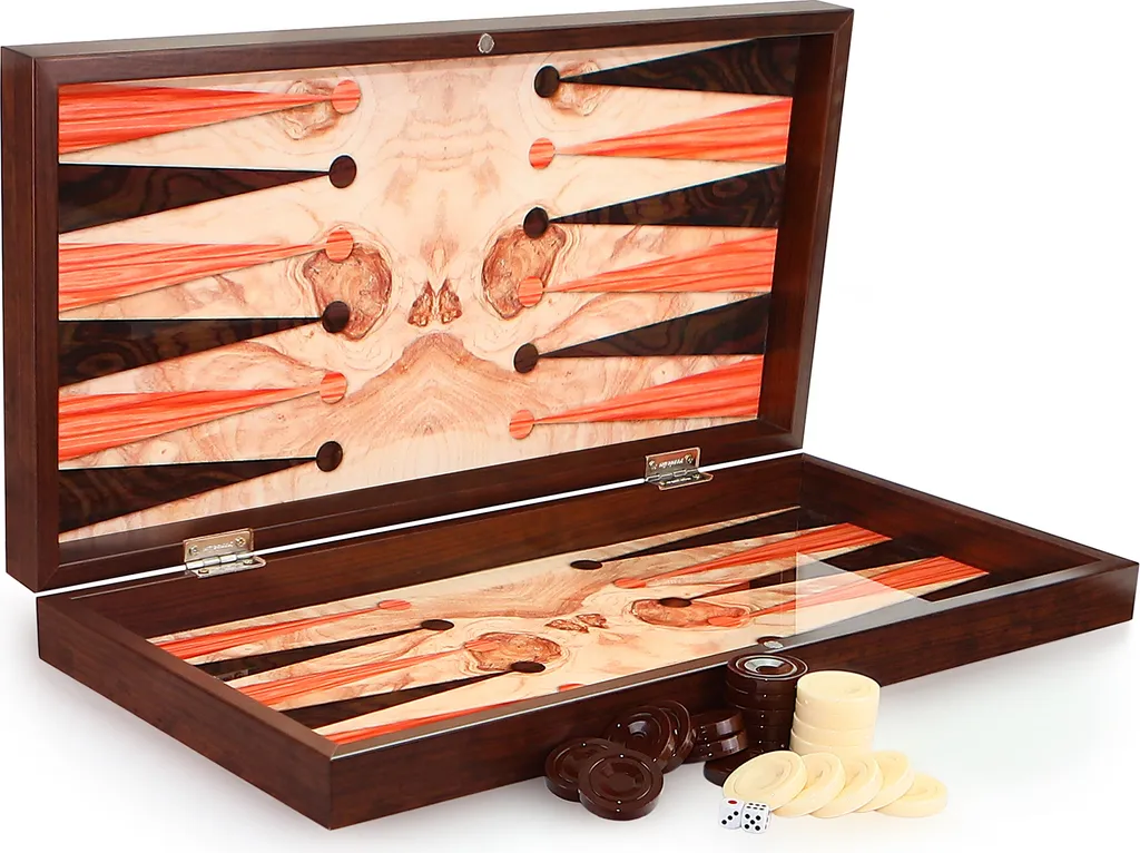 Jeu de Backgammon Tavla en Bois XXL - Coffret de Jeu Classique Premium