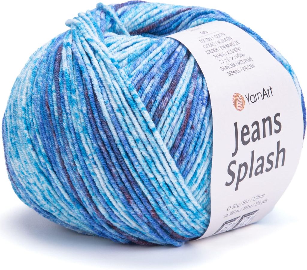 YarnArt Jeans Splash 944 – Bunte Baumwollmischung, ideal Produktbild 