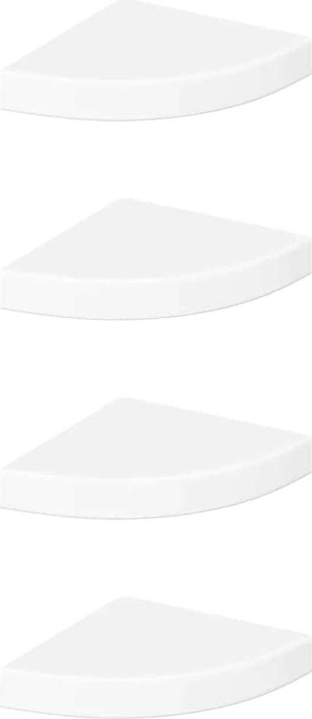 vidaXL Plovoucí rohové police 4 ks. MDF 25x25x3,8 cm, bílá, Obrázek produktu 