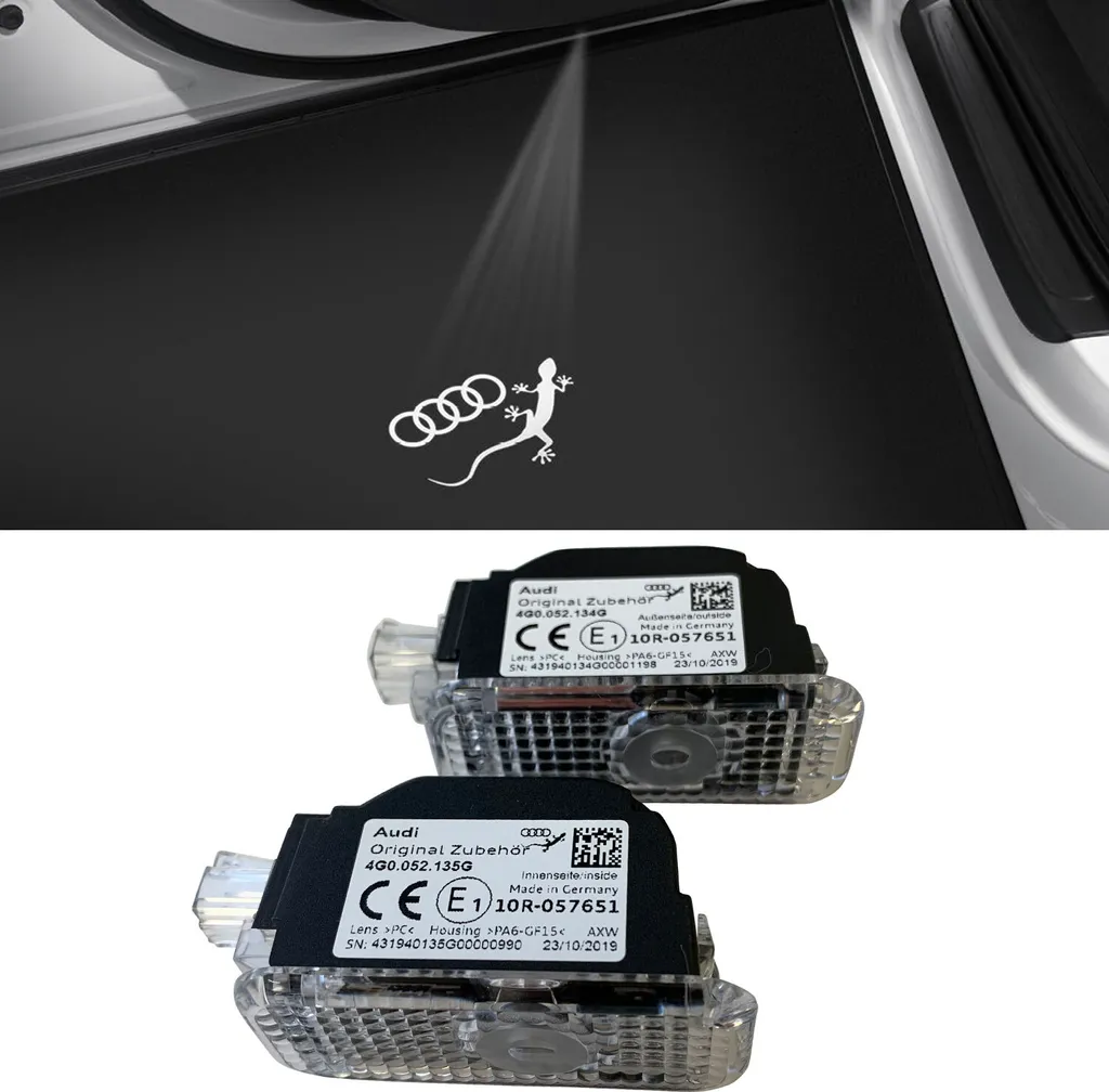 Kit 2 LED Sottoporta Audi Originali Logo Lucertola e Anelli - 4G0052133K