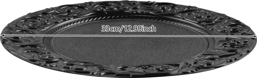 Piatti da torta, design elegante, materiale resistente, nero, 13 pollici-b