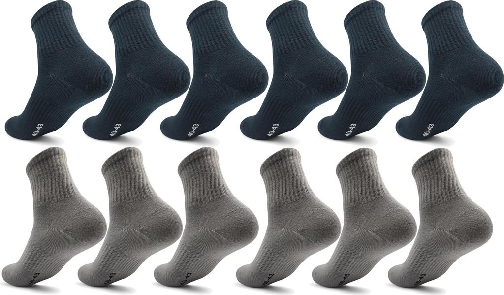12 Paar Herren Sport Sneaker Socken Quarter Socks Produktbild 