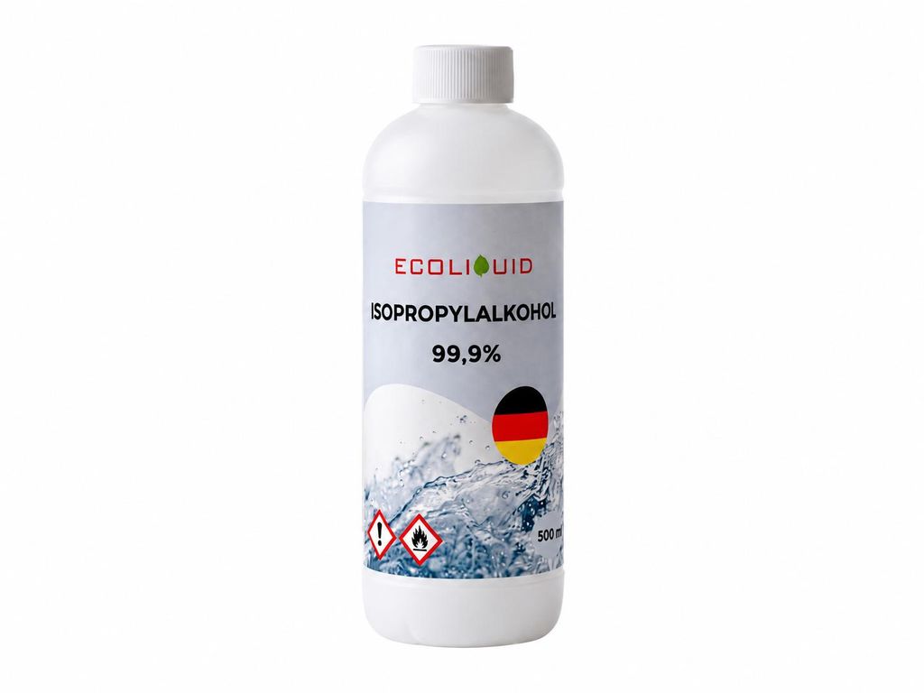 Ecoliquid Isopropylalkohol 99,9% IPA, 0,5 l; Entfettet, Produktbild 