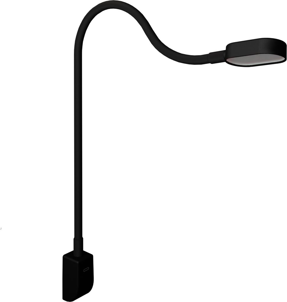 Kalb I Ilios LED-Bettleuchte / Leseleuchte mit USB-C, Wand- und Winkelmontage, Flexibler Arm, dimmbar, warmweiß 3000k