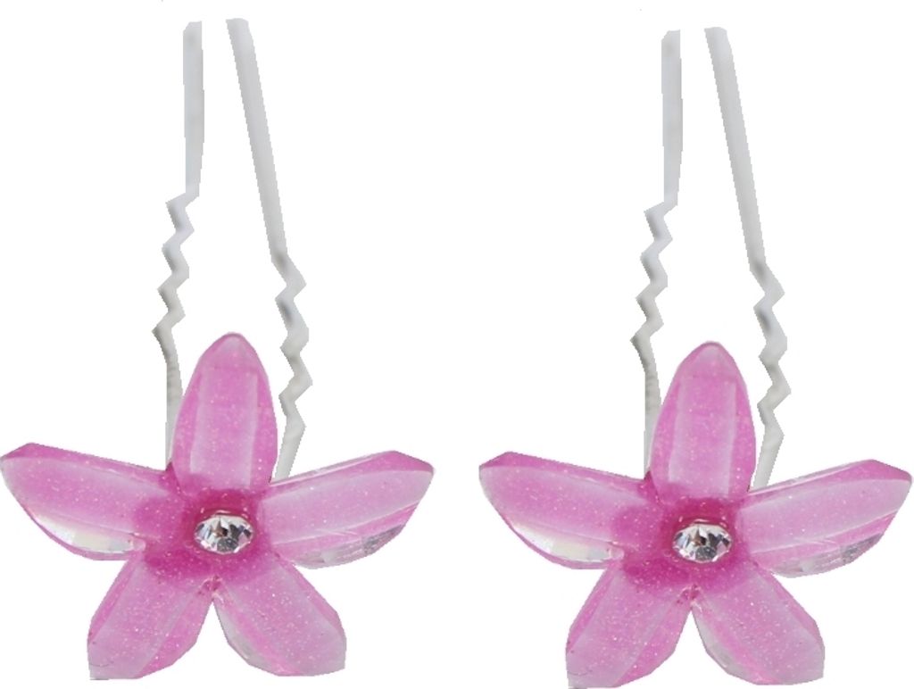 2 Haarnadeln Strass Stern Blume lila Produktbild 