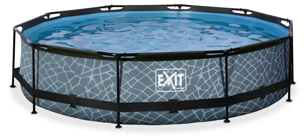 Piscina fuori terra EXIT Stone con telaio, ø360, con pompa Immagine del prodotto 