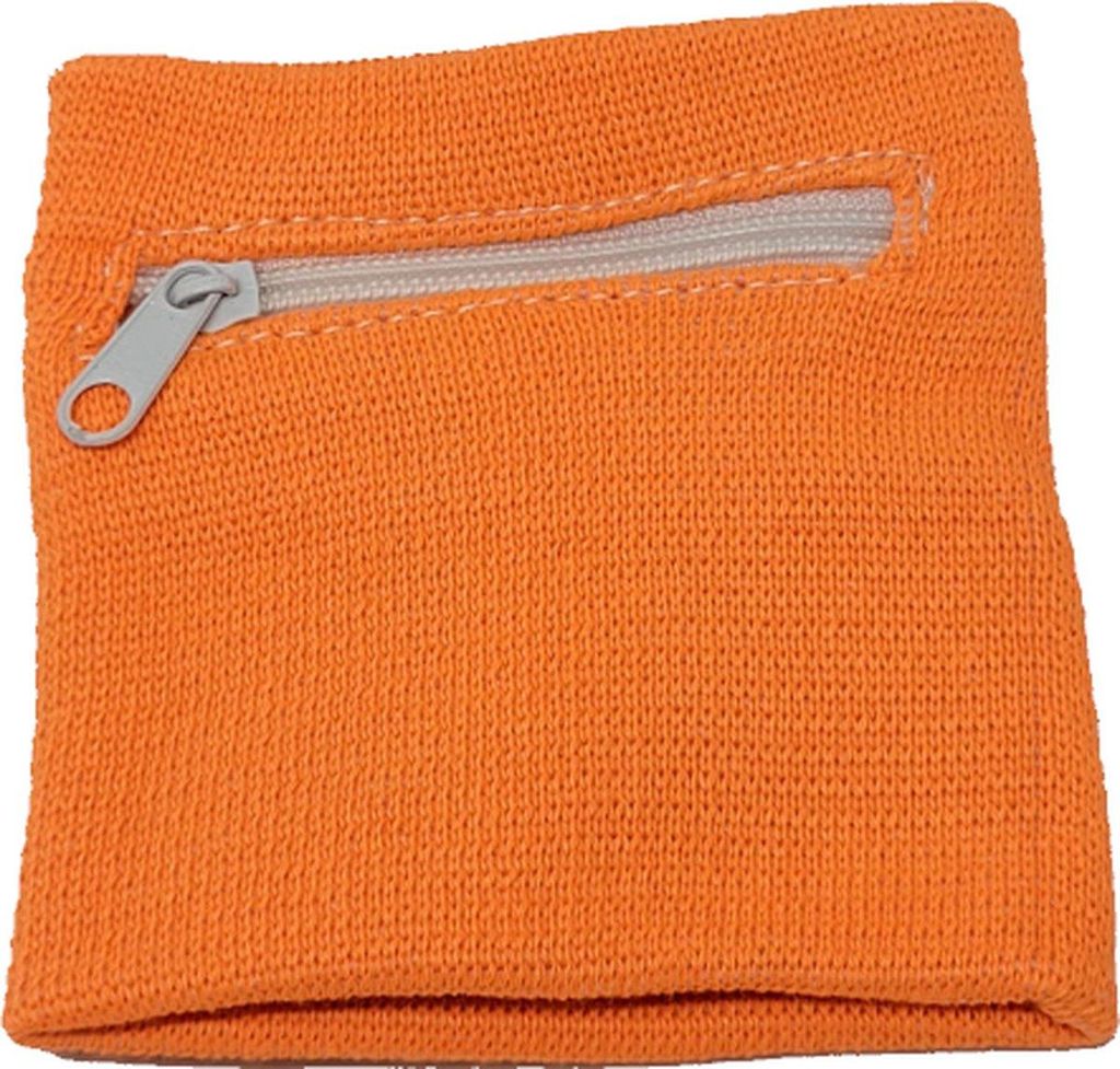 Go Go Gadget - Schweißband - Armband - Sportband - Mit Reißverschluss - Geldaufbewahrung - 8*8cm - 1 Stück - Orange