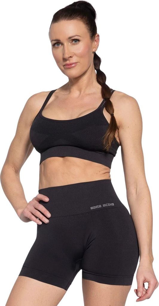 Gatta Active, Radlerhose Damen Sporthose, Active 01, Melange Schwarz - Grau, M