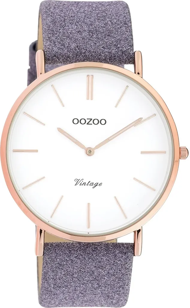 Oozoo Orologio da polso in pelle viola C20152 Serie Vintage da donna orologio analogico al quarzo UOC20152