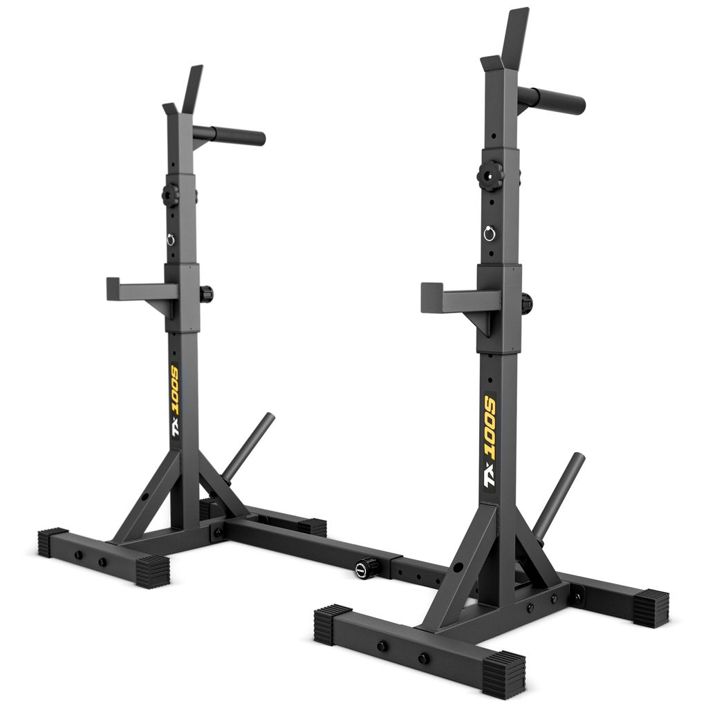 TREX SPORT Hantelständer Squat Rack TX-100S | Langhantelständer mit 12-facher Höhen- & Breitenverstellung | Kniebeugenständer Hantelablage bis ...
