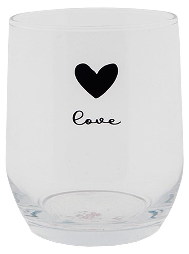 Clayre & Eef, vaso de vidrio de 300 ml, diseño de corazón Imagen del producto 