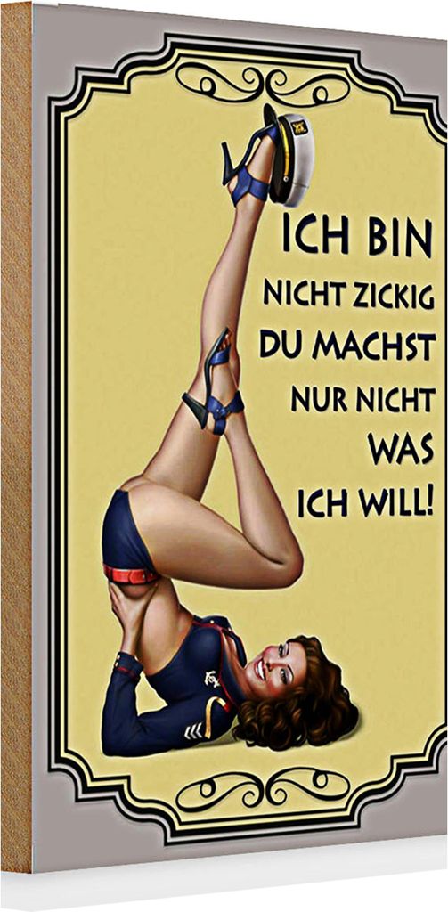 Holzschild Spruch 20x30cm Frau ich bin nicht zickig