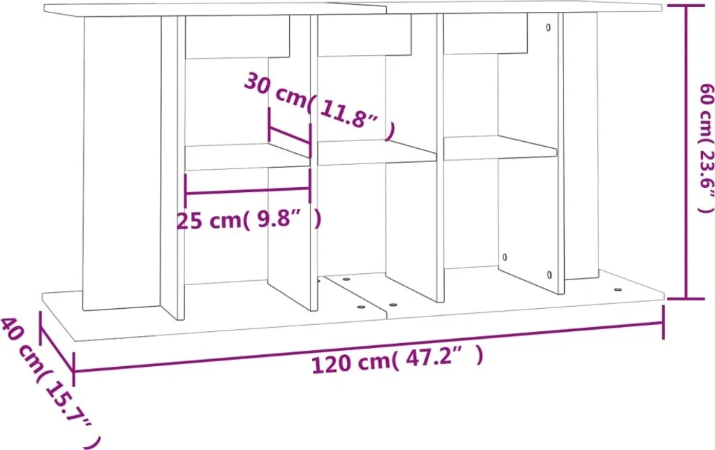 Supporto Acquario 120x40 vidaXL Rovere | Mobile per Vasche Fino a 120cm - 10