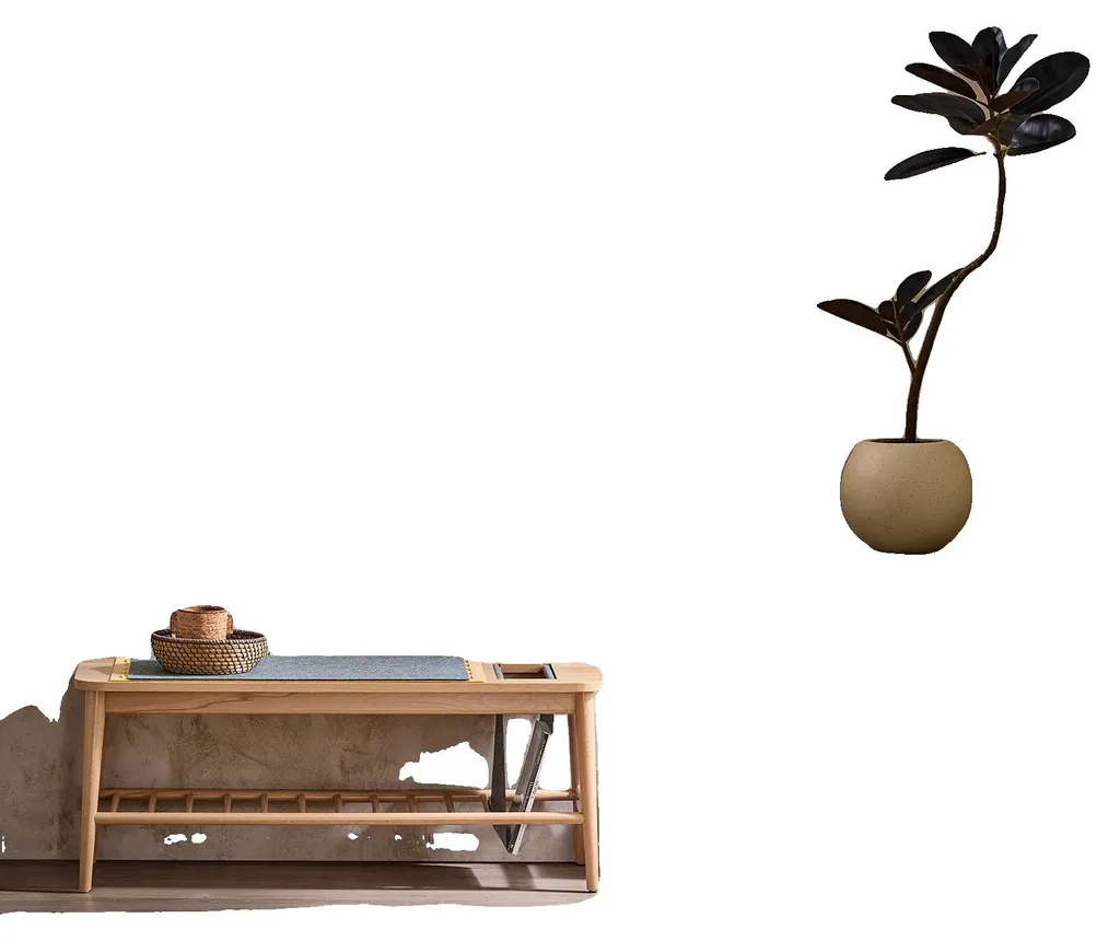 Banc à chaussures pour petit couloir design naturel et peu encombrant