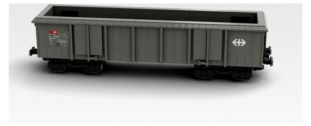 SBB Eaos Offener Güterwagen, Komplettset mit Klemmbausteinen, offiziell lizenziert, 31,5 x 8 x 8 cm, 813 Teile, Modelleisenbahn, ab 14 Jahren, 634 g