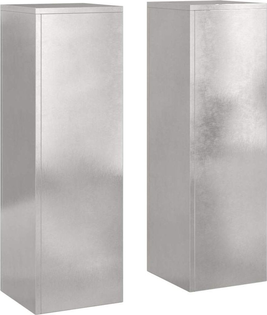 vidaXL Support pour plantes 2 pcs Argent 24 x 24 x 75 cm Image du produit 