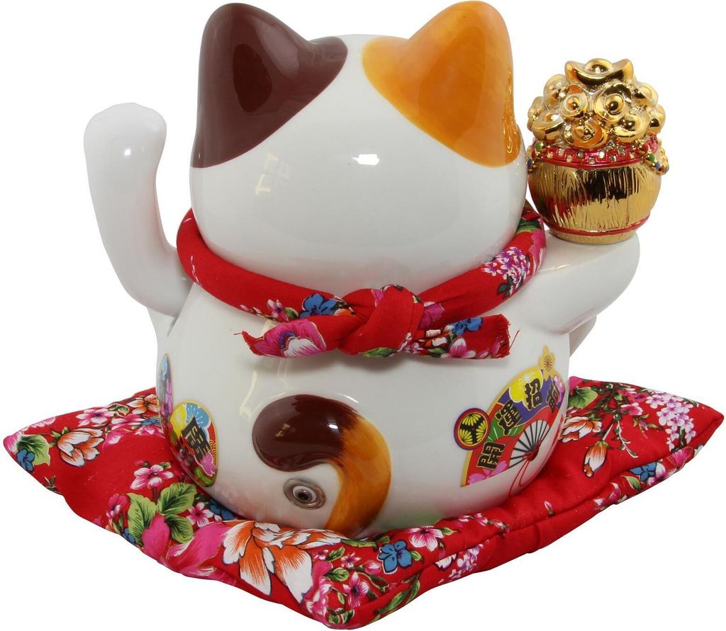 Freak Scene Glückskatze Mini Maneki-Neko schwarz Winkekatze Solar 5cm