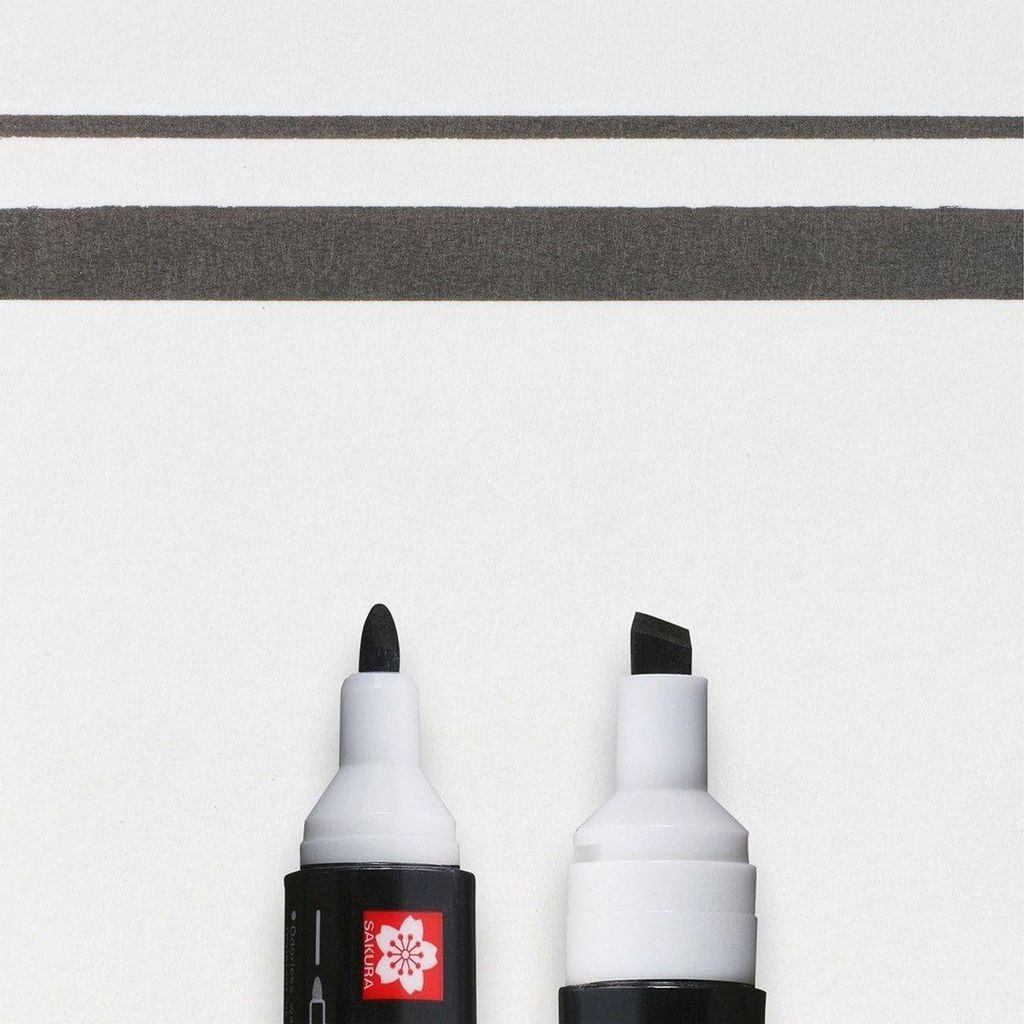 SAKURA Permanent-Marker Permapaque 2 Spitzen schwarz