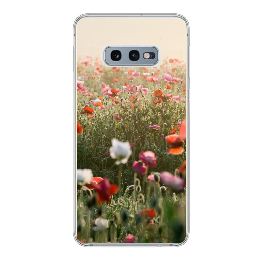 MuchoWow Handyhülle Schutzhülle Hülle für Samsung Galaxy S10e Mohn - Farben - Pastell Silikon Softcase Handy Hülle - Handy